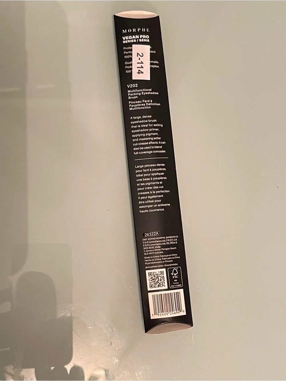 Morphe Vegan Pro V202 Brush - Black Multifunctional Packing Eyeshadow Brush